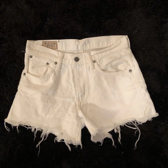 Ralph Lauren Polo Crosby Short Sz 25 Relaxed Cut Off Jean Shorts Corrine White - Picture 1 of 4